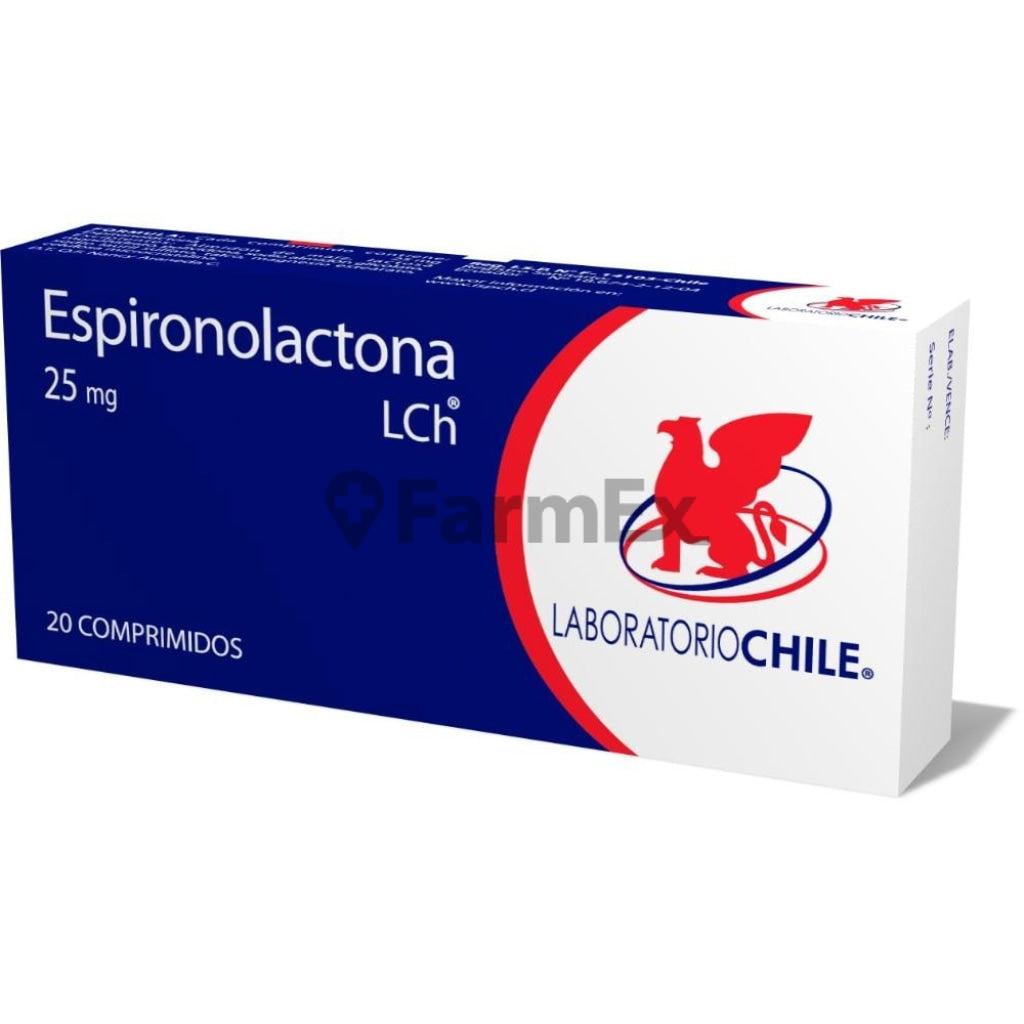 Espironolactona 25 mg. x 20 Comprimidos LABORATORIO CHILE